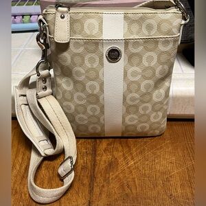 REHAB Coach 2009 Cream and White Crossbody Bag
